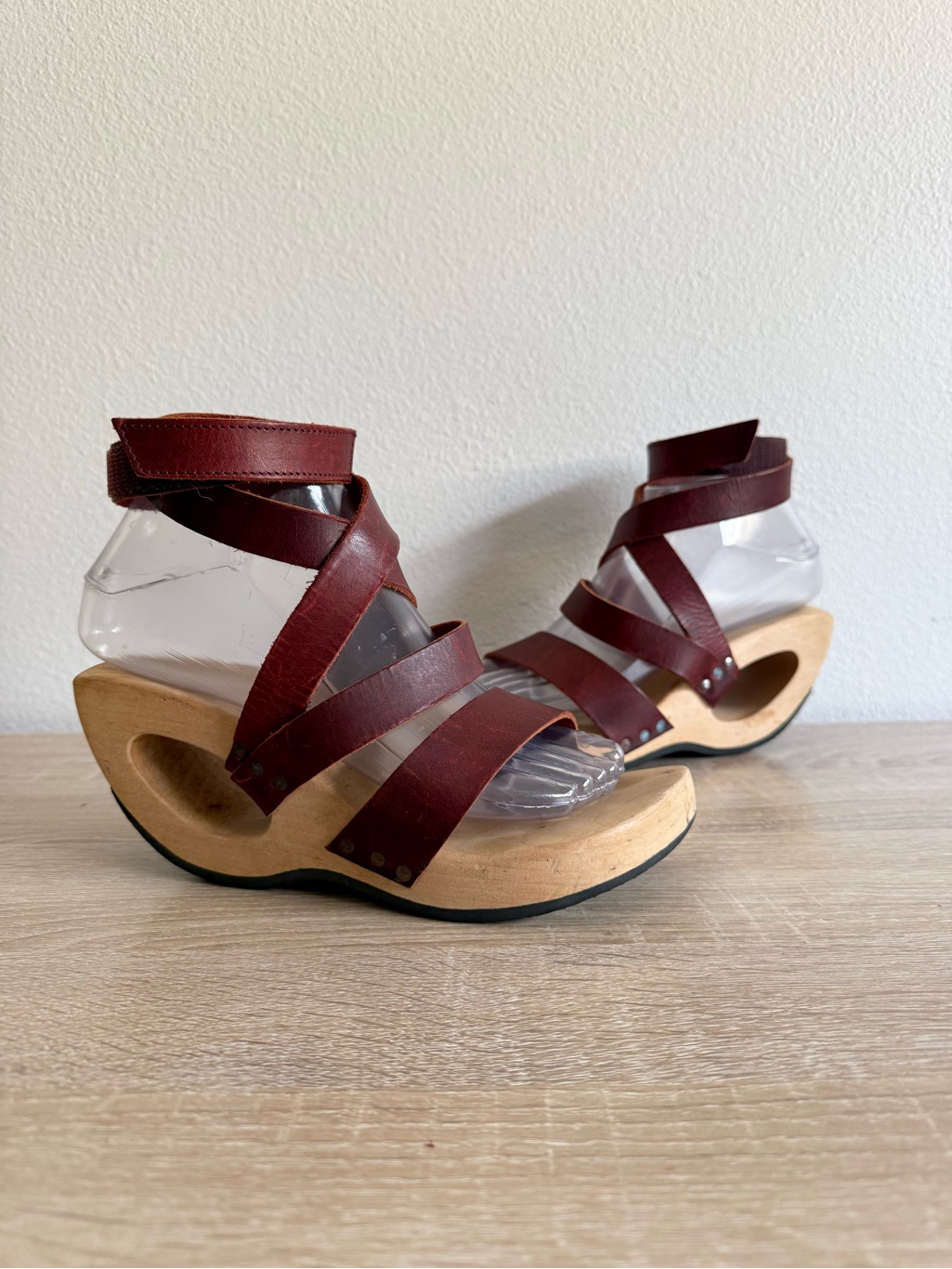 Trippen Ritzy F Wedge Wood Strappy Sandal Women’s Sz 36/6